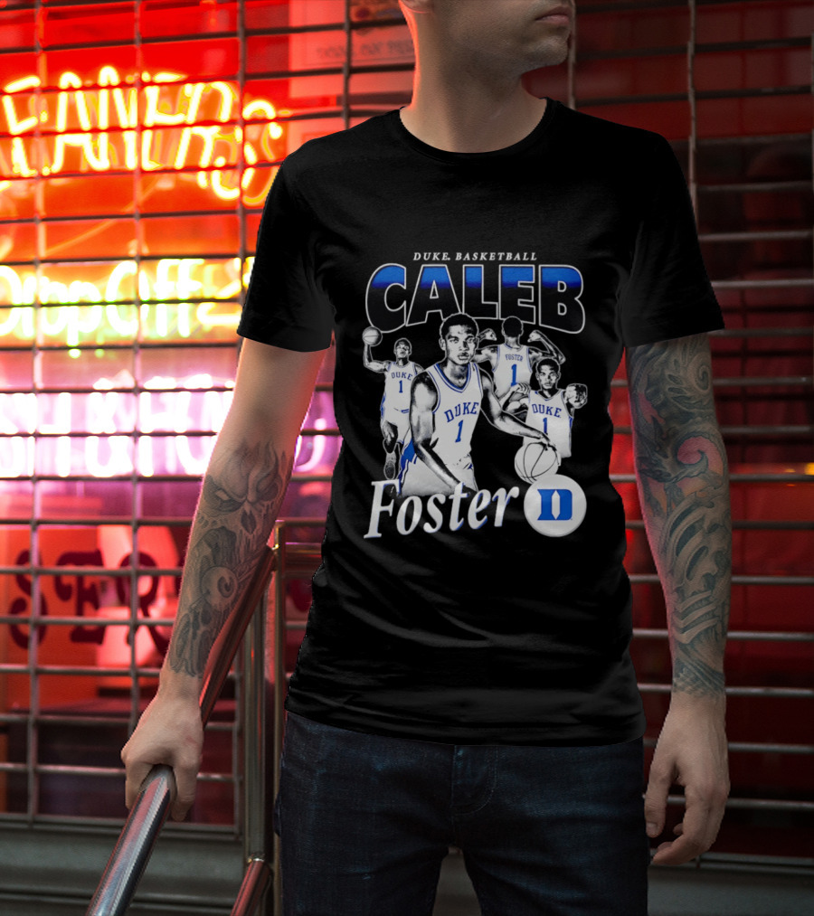 Duke Basketball Caleb Foster Blue Devils D T-Shirt