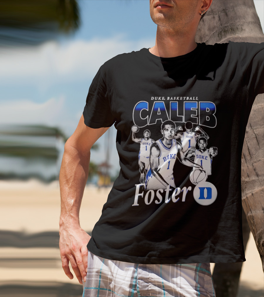 Duke Basketball Caleb Foster Blue Devils D T-Shirt