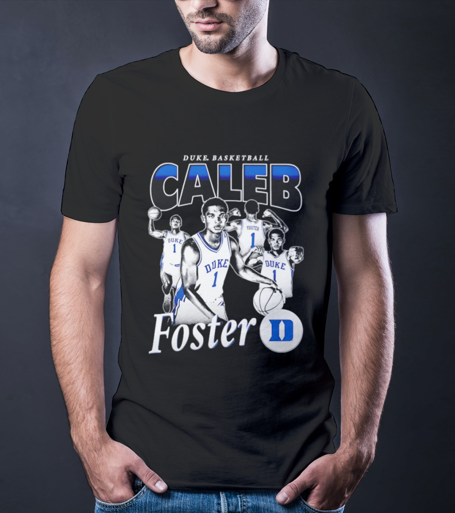 Duke Basketball Caleb Foster Blue Devils D T-Shirt