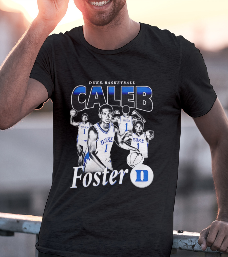 Duke Basketball Caleb Foster Blue Devils D T-Shirt