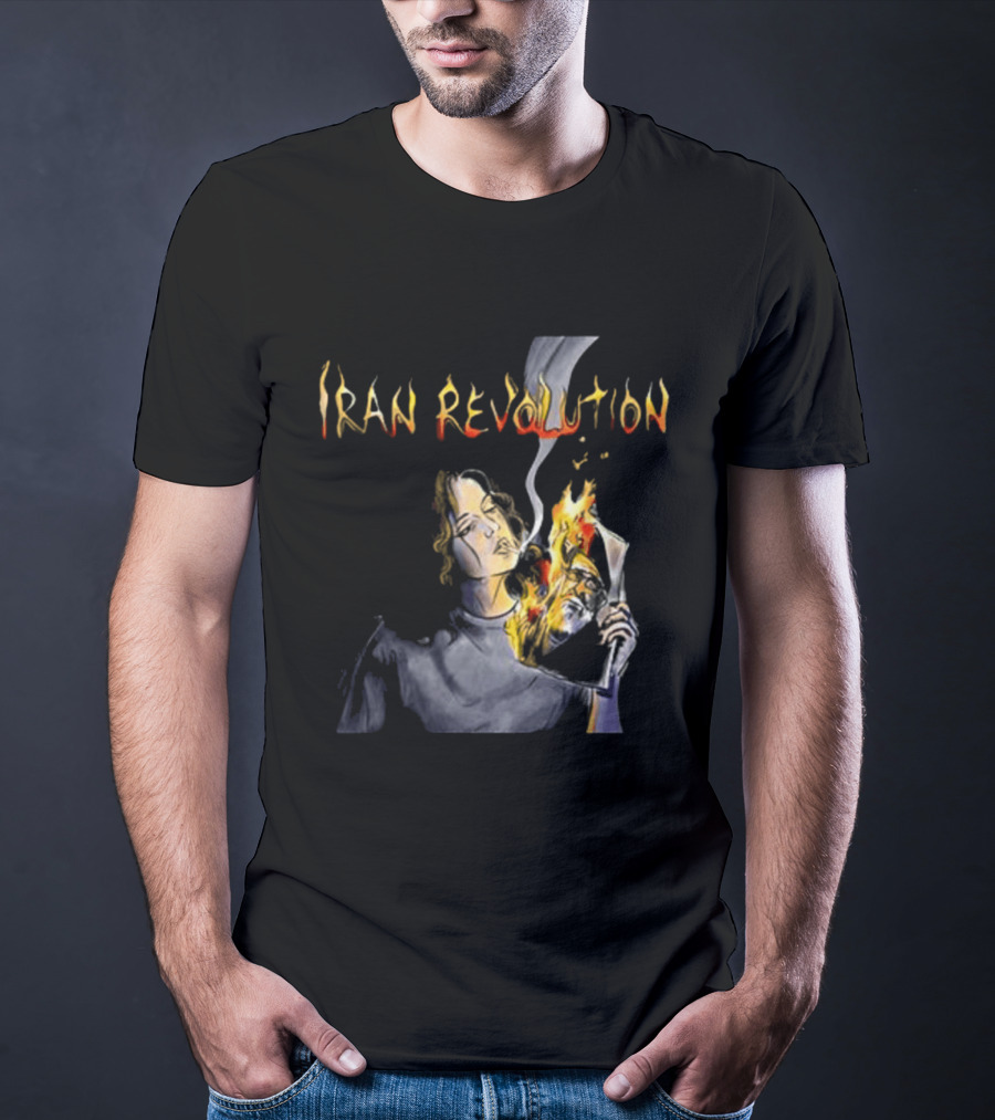 Iran Revolution Smoking Persian Girl Flaming Artistry T-Shirt
