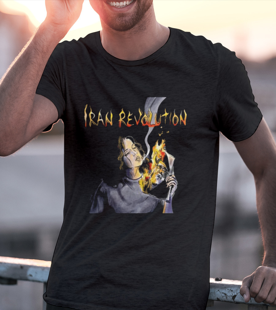 Iran Revolution Smoking Persian Girl Flaming Artistry T-Shirt
