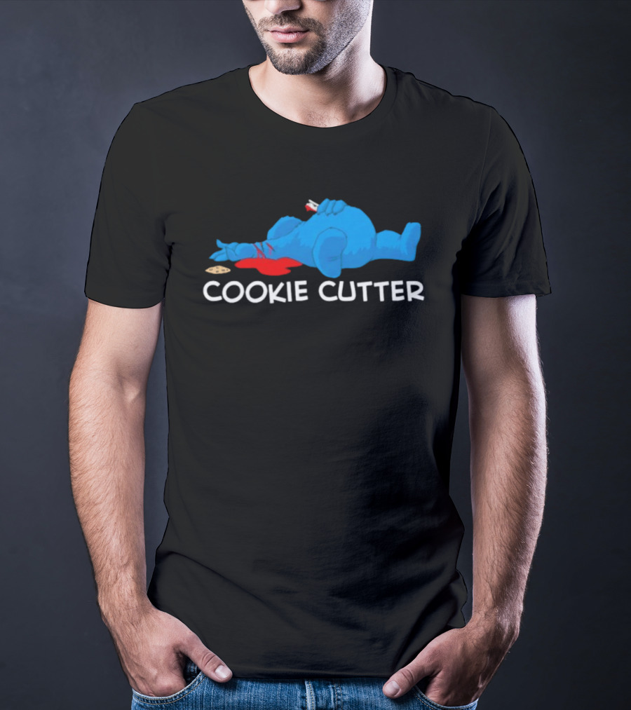 COOKIE CUTTER Blue Monster Humor Cartoon T-Shirt