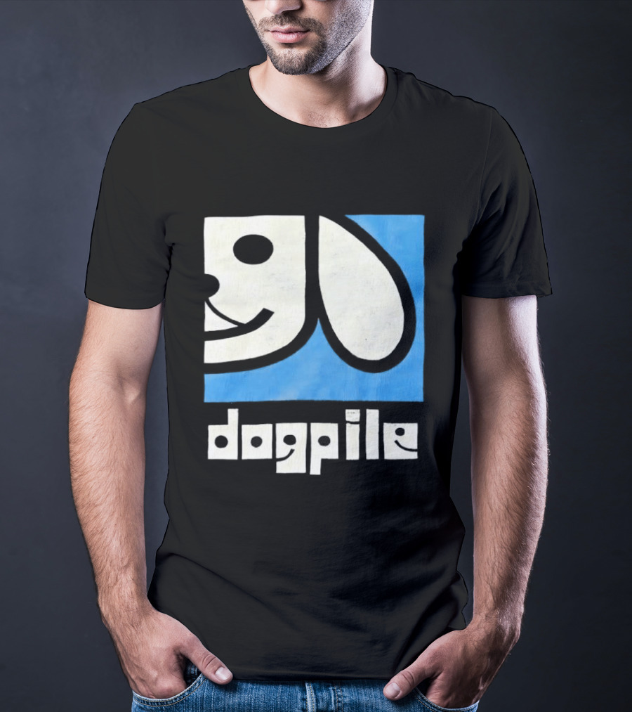 90s Dogpile Logo With Smiling Dog Face T-Shirt