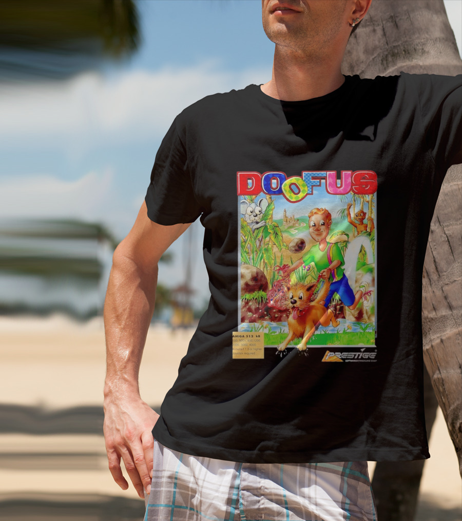 DOOFUS Amiga 512 KB Joystick Required Platformer Game T-Shirt