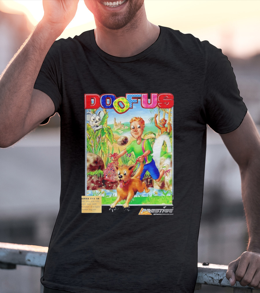 DOOFUS Amiga 512 KB Joystick Required Platformer Game T-Shirt