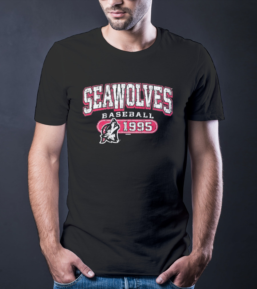 Seawolves Baseball 1995 Erie SeaWolves Wolf Head T-Shirt