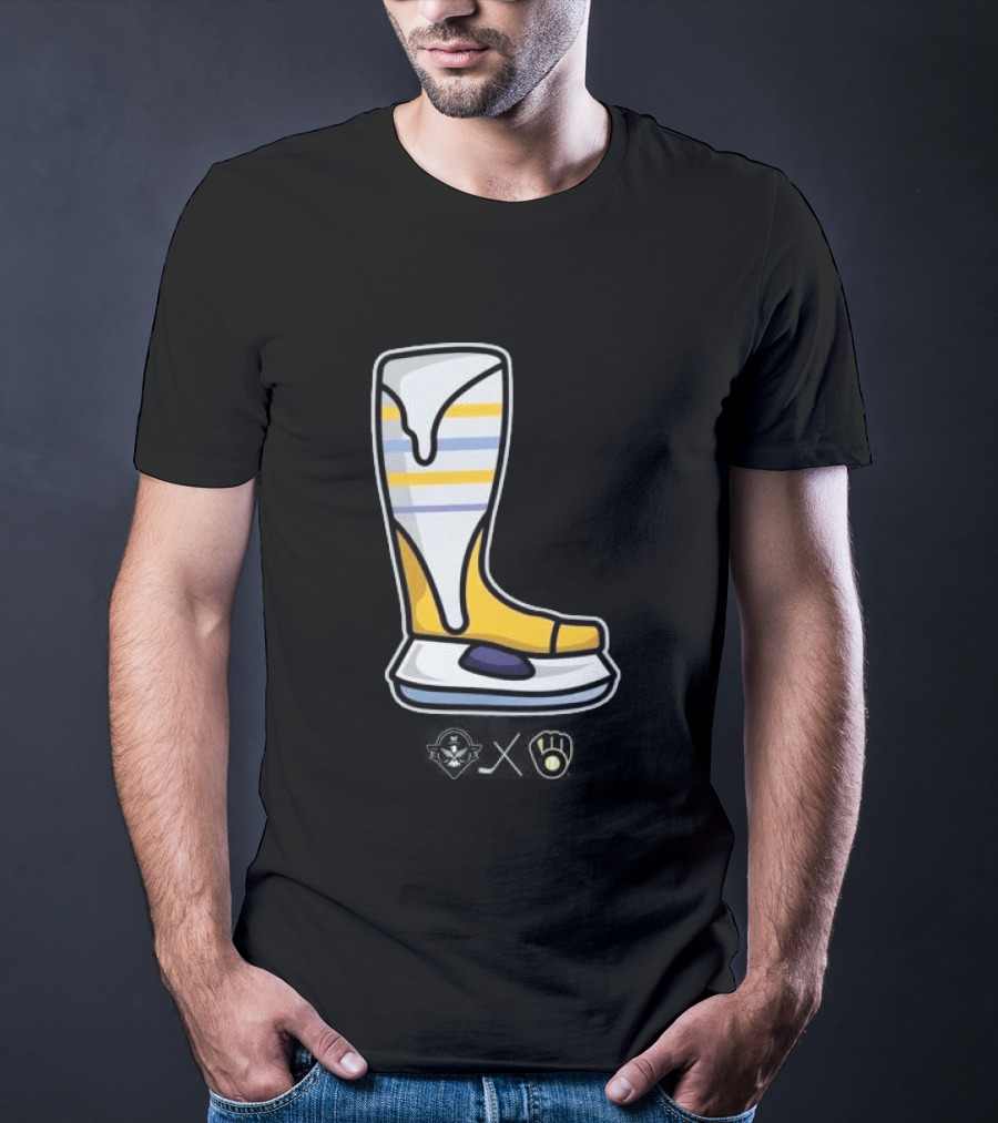 Milwaukee Brewers X Admirals Special Skate Boot Icon With Brewers T-Shirt