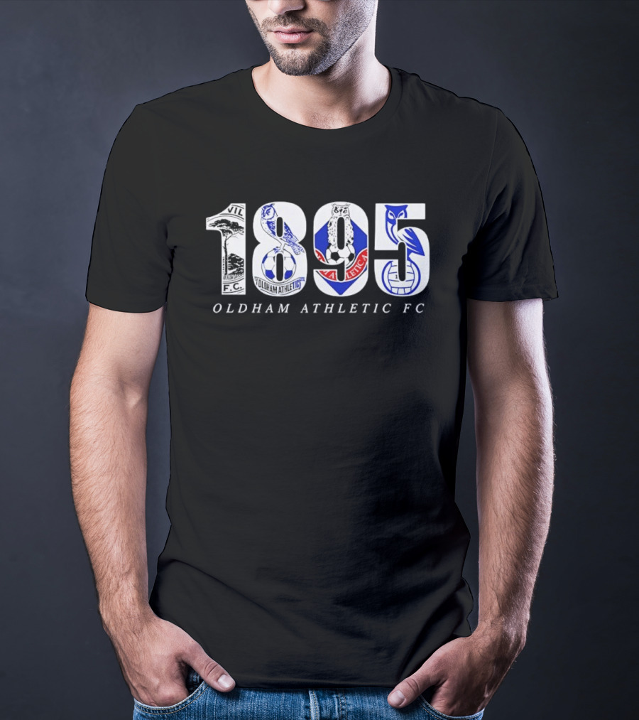 Oldham Athletic FC 1895 Owl Crest Vintage Soccer Heritage T-Shirt