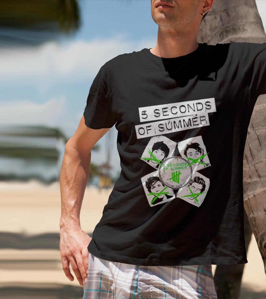 5 Seconds Of Summer 5SOS Green Iconic Faces Derping Since 2011 T-Shirt