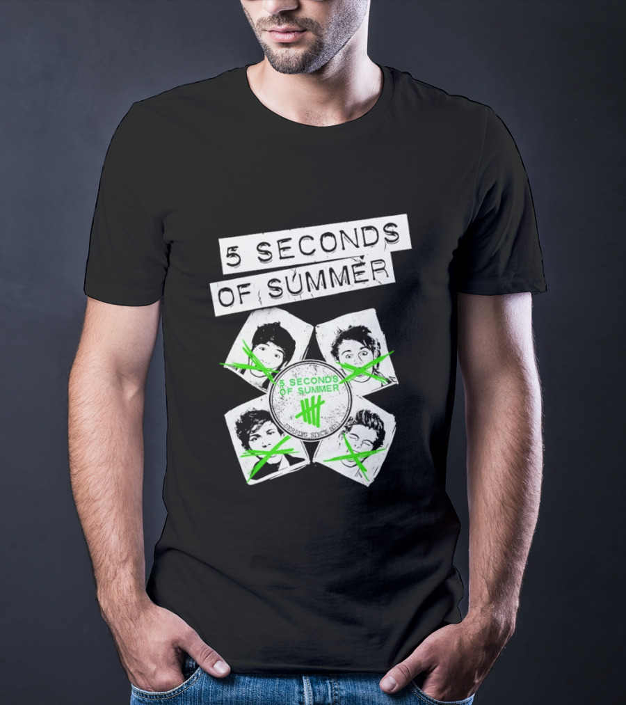 5 Seconds Of Summer 5SOS Green Iconic Faces Derping Since 2011 T-Shirt