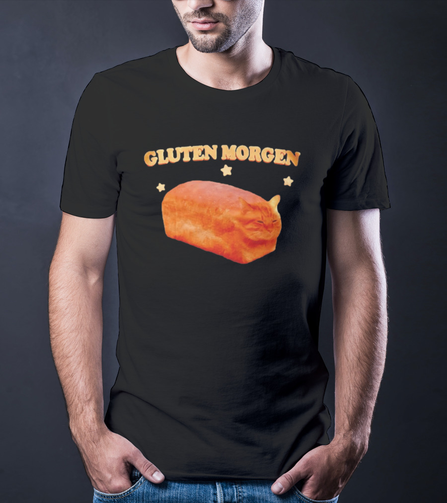 Gluten Morgen Funny Cat Bread Meme Star T-Shirt