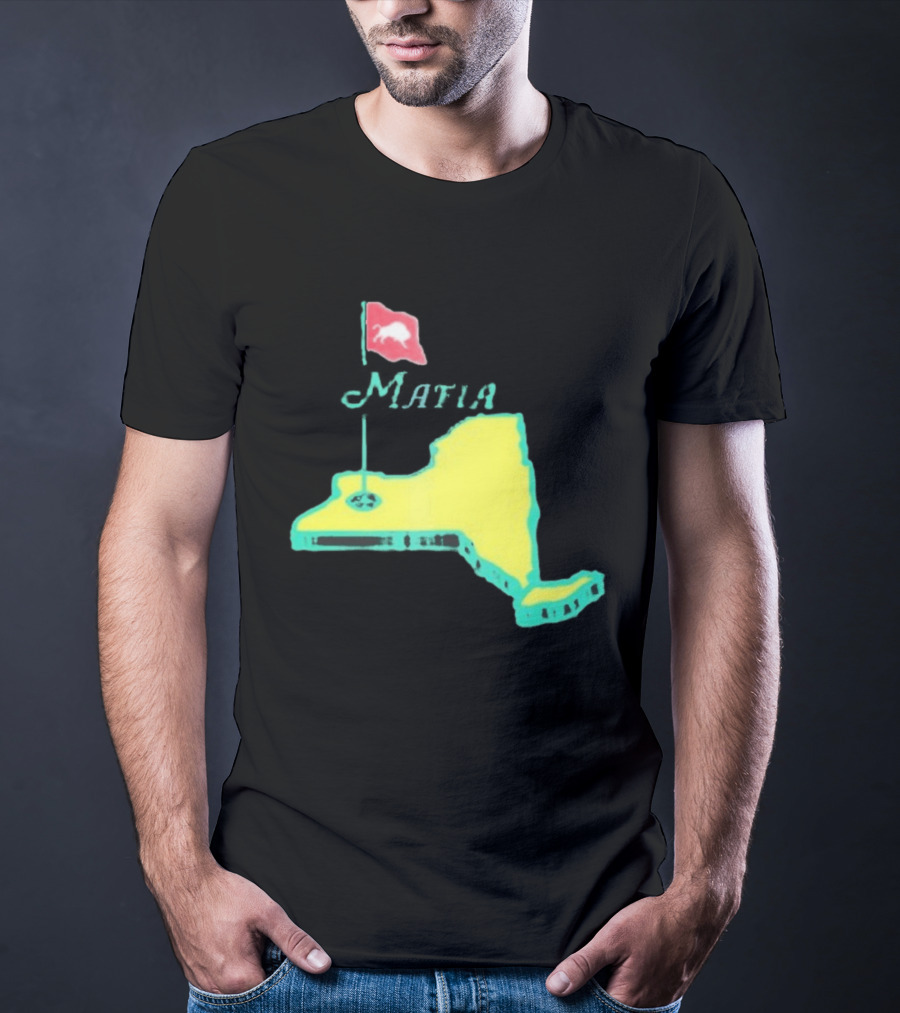 Buffalo Bills Mafia New York Golf Flag Map T-Shirt