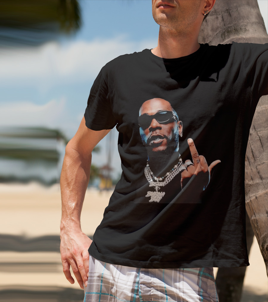 Burna Boy Middle Finger Gesture Bold Jewelry And Sunglasses Look T-Shirt