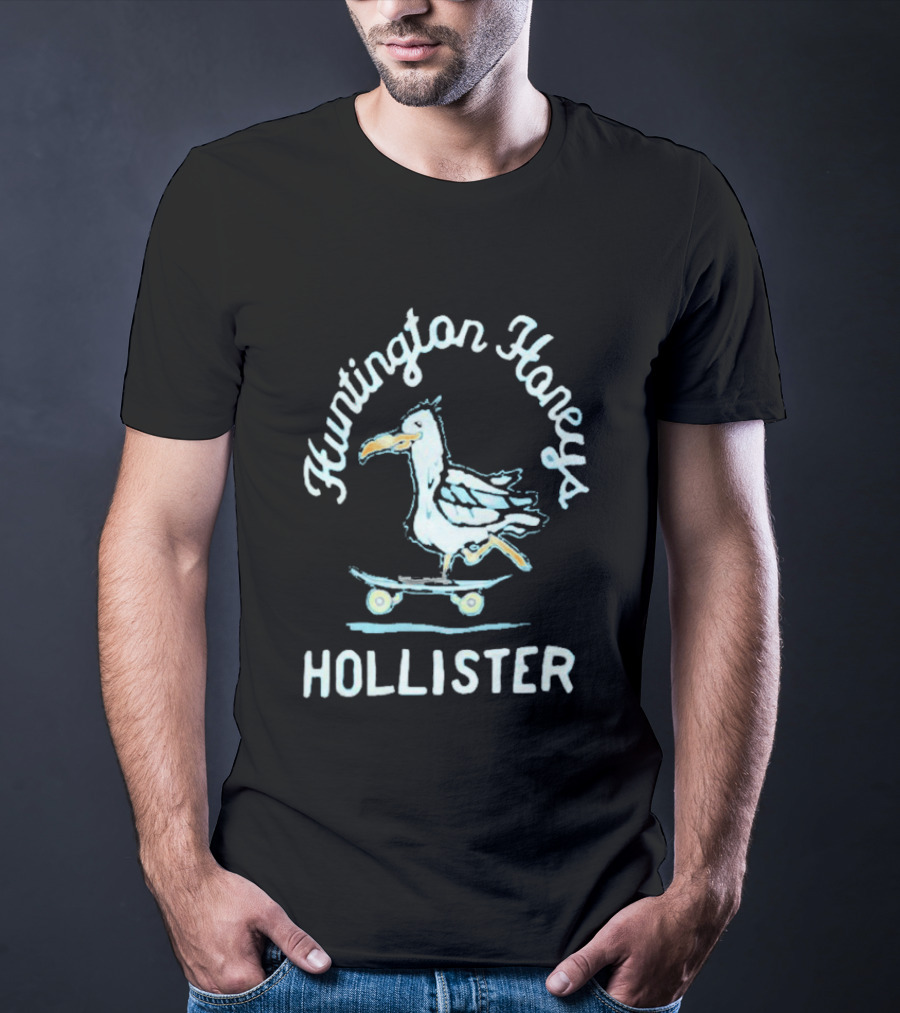 Huntington Honeys Hollister Seagull Skateboarding T-Shirt