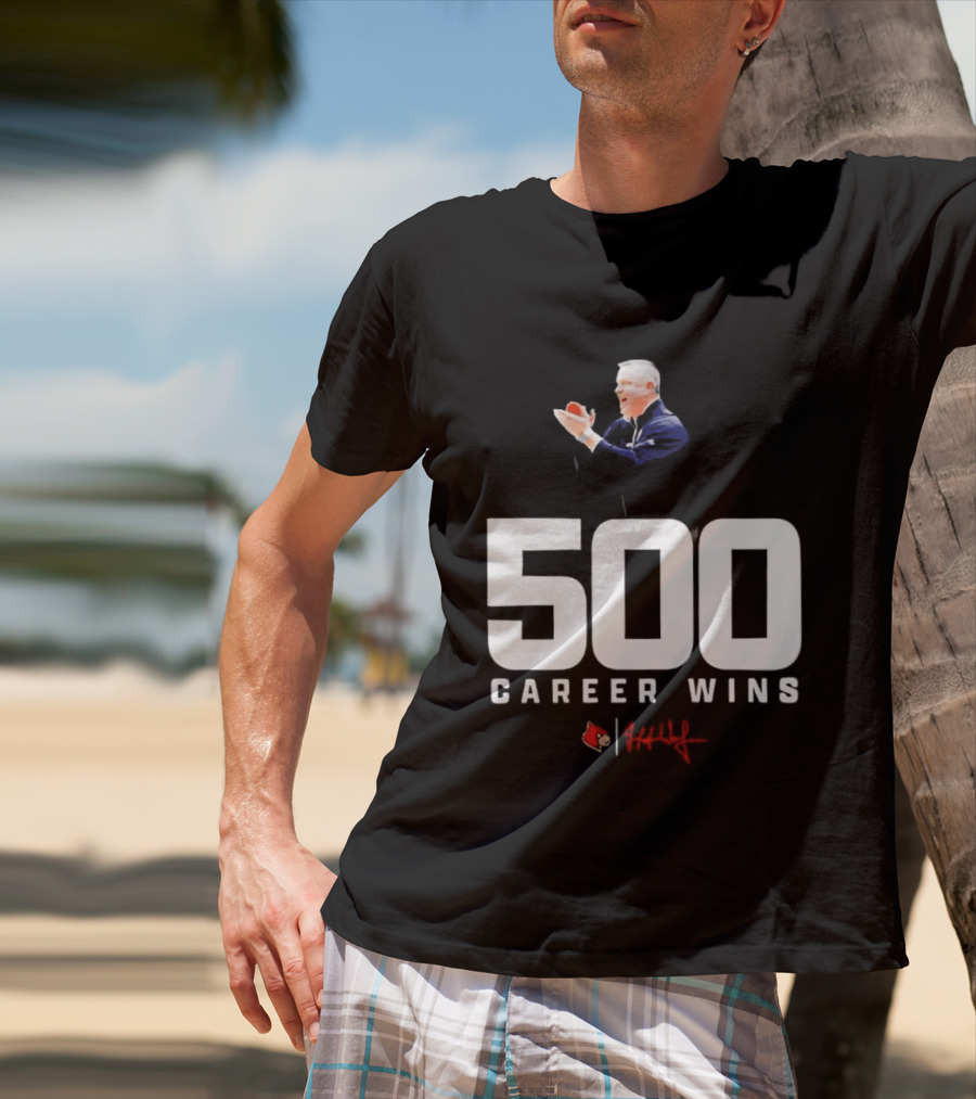 500 Career Wins Coach Jeff Walz Red Cardinals T-Shirt