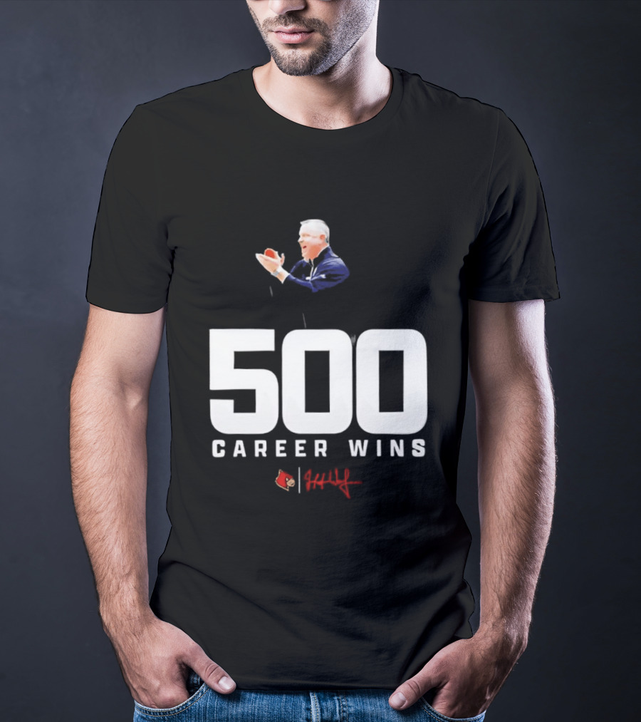 500 Career Wins Coach Jeff Walz Red Cardinals T-Shirt