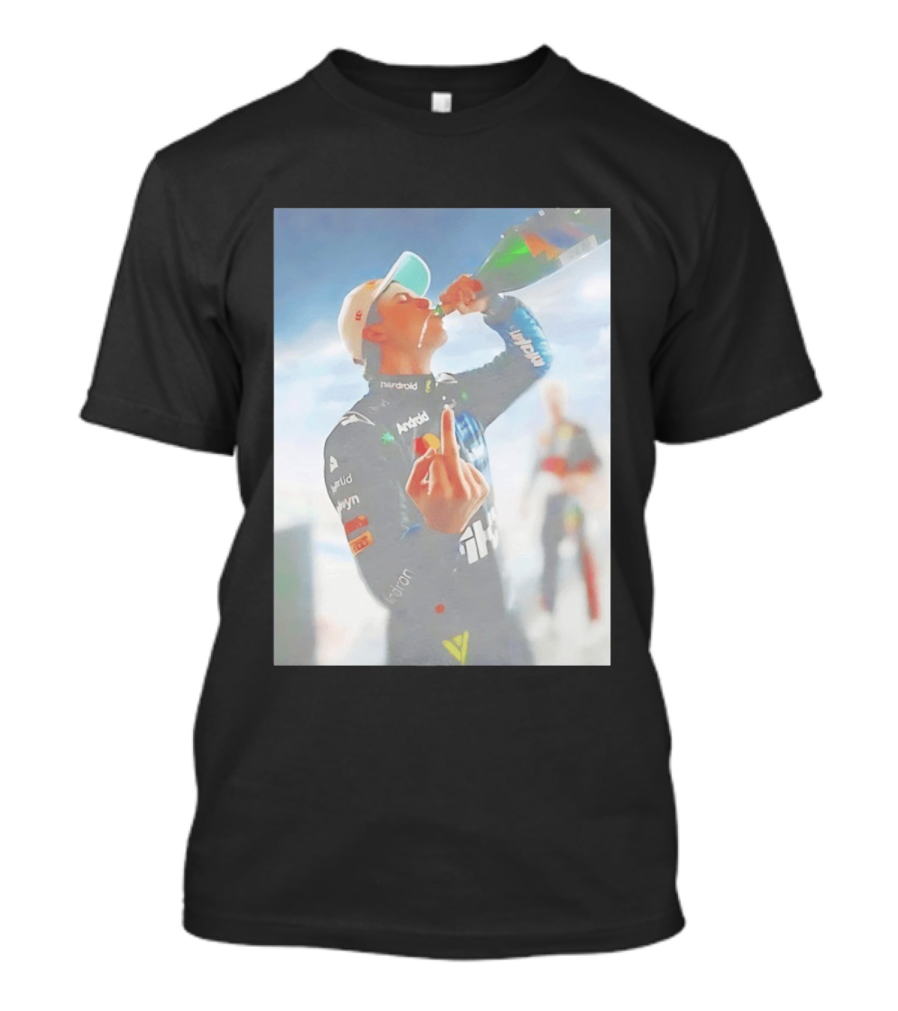 Oscar Piastri 81 Racing Celebration Flipping The Bird Formula One Victory Moment T-Shirt