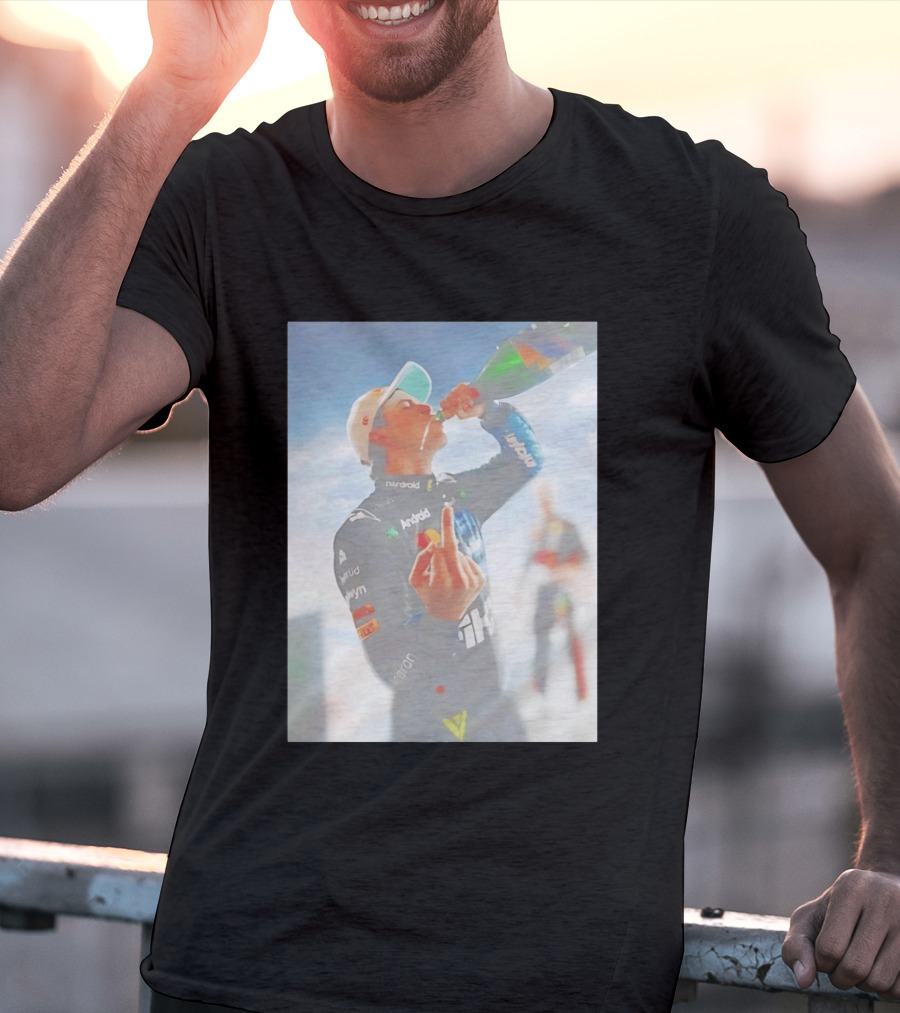 Oscar Piastri 81 Racing Celebration Flipping The Bird Formula One Victory Moment T-Shirt
