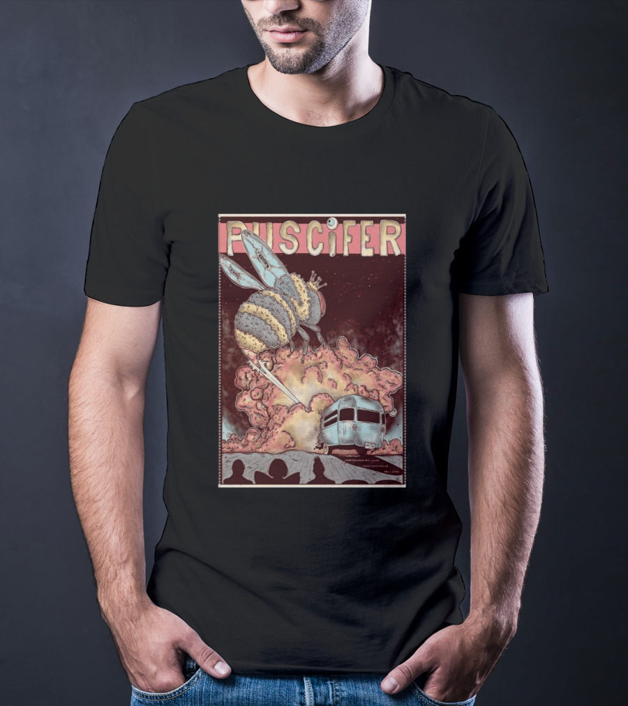 Puscifer Durham Performing Arts Center April 1 2026 Tour With Crowned Bee And Trailer T-Shirt