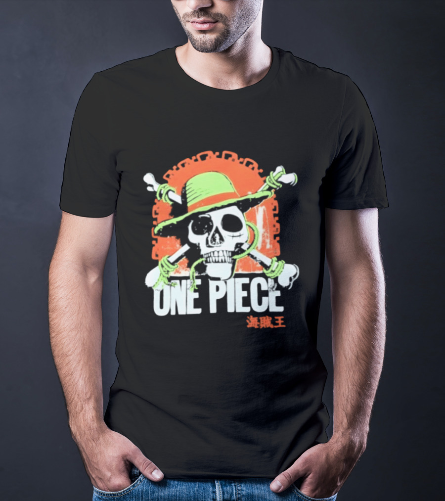 Ripple Junction One Piece Jolly Roger Skull With Hat T-Shirt