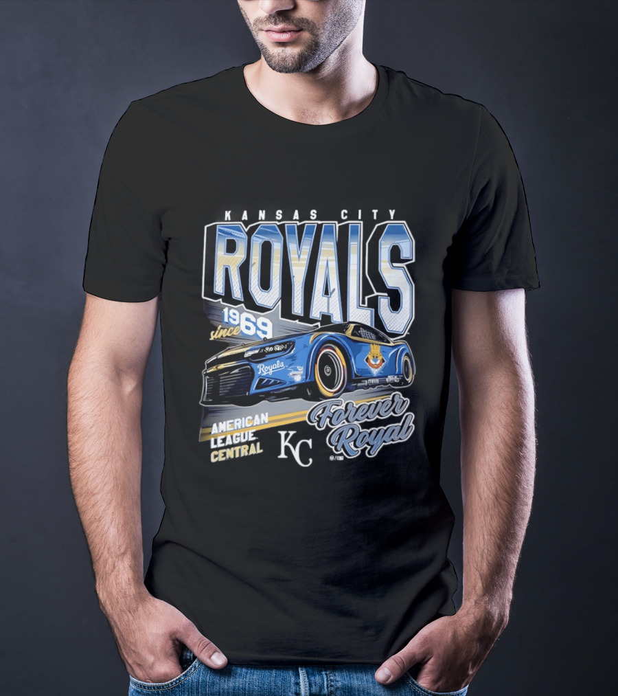Kansas City Royals American League Central Forever Royal Since 1969 Racing Car T-Shirt