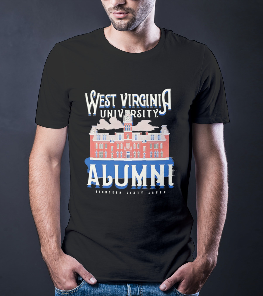 West Virginia University Alumni Eighteen Sixty Seven College Campus Building T-Shirt