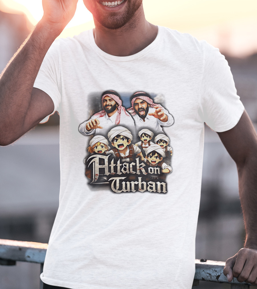 Attack On Turban Anime Characters And Traditional Attire T-Shirt