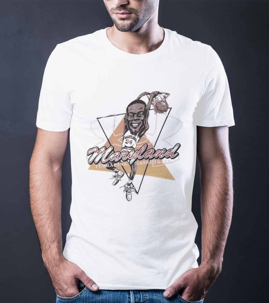 Len Bias 34 Maryland Dunking Cartoon T-Shirt