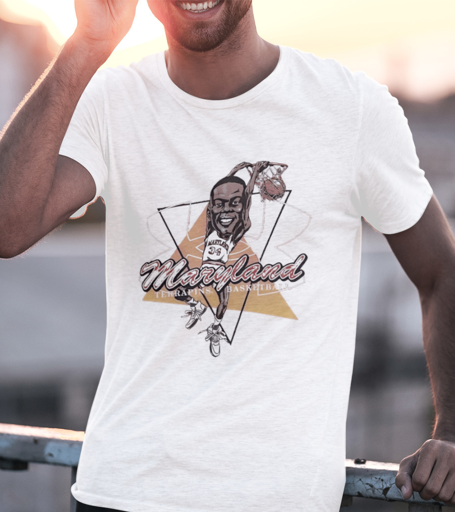 Len Bias 34 Maryland Dunking Cartoon T-Shirt