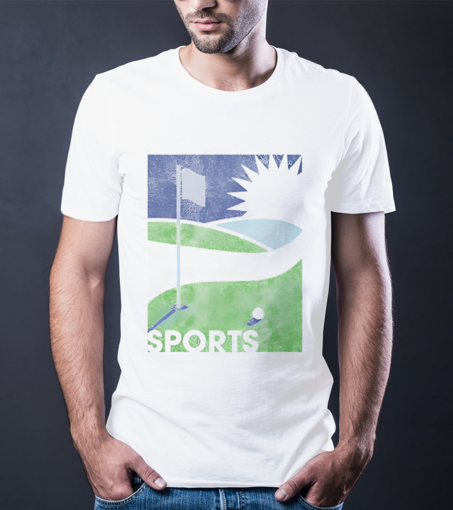 Golf Course Scenery Sports Landscape Sun Flag Ball T-Shirt