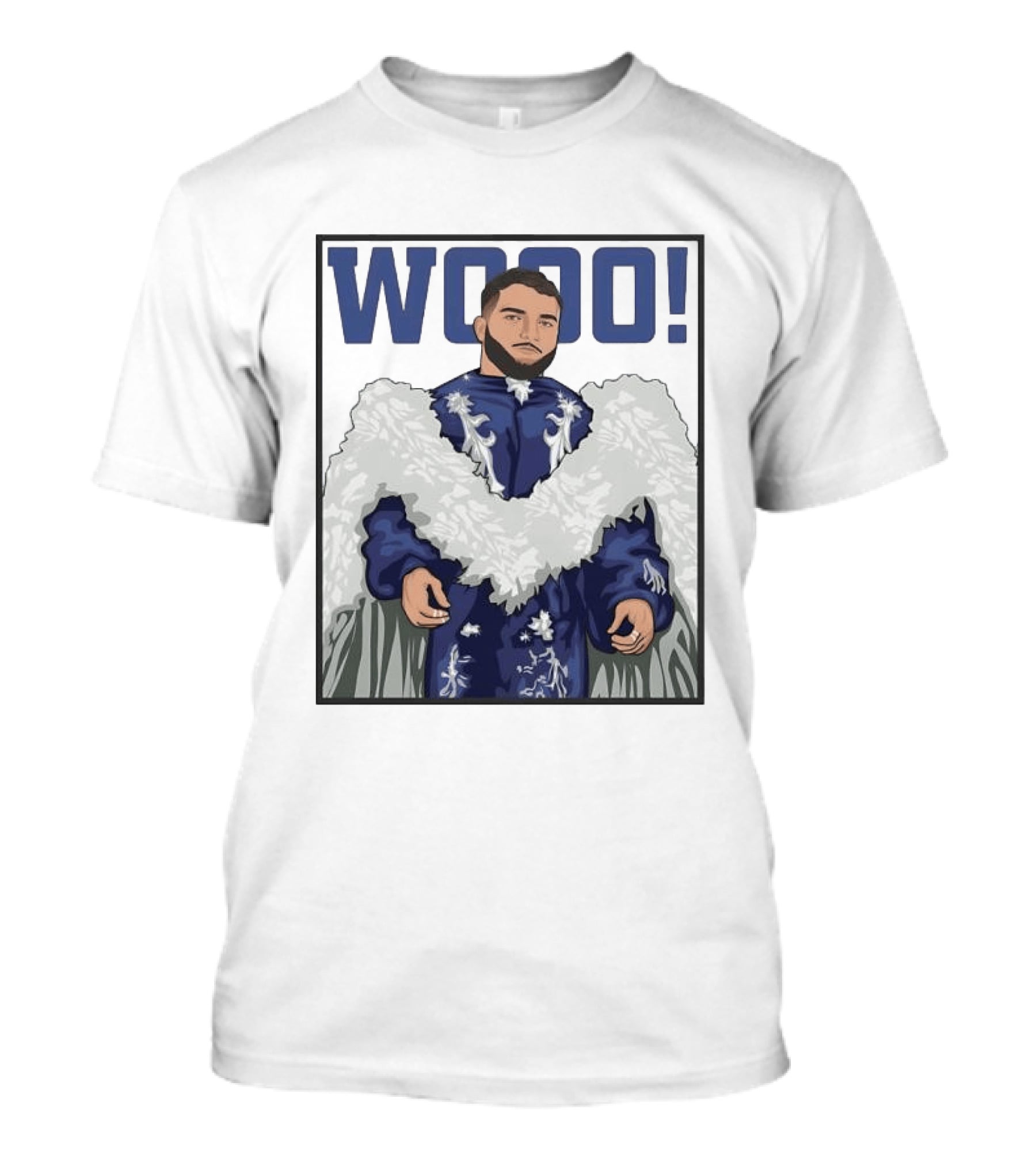 Wooo Skatt Flair New York Giants Iconic Blue Robe T-Shirt