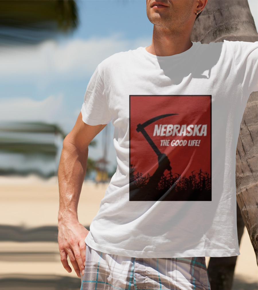 Nebraska The Good Life Hand With Sickle And Crop T-Shirt