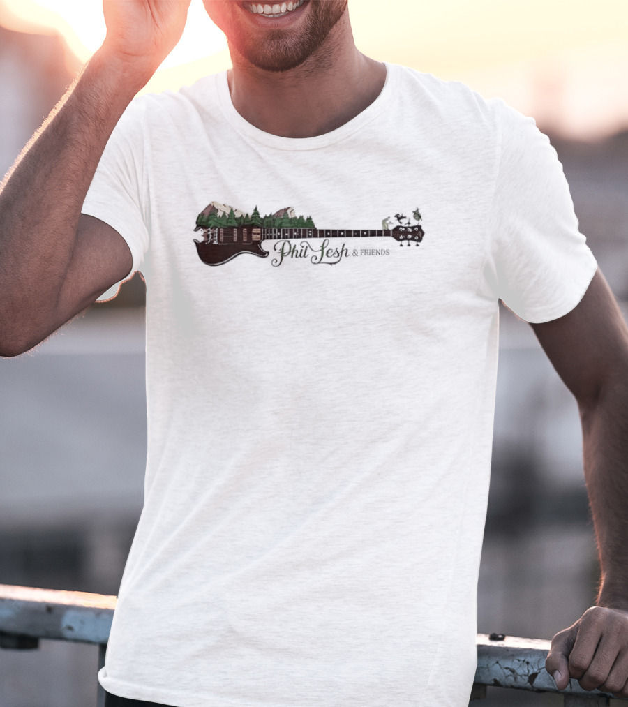 Phil Lesh And Friends Mountain Bass Guitar Scenic Landscape T-Shirt