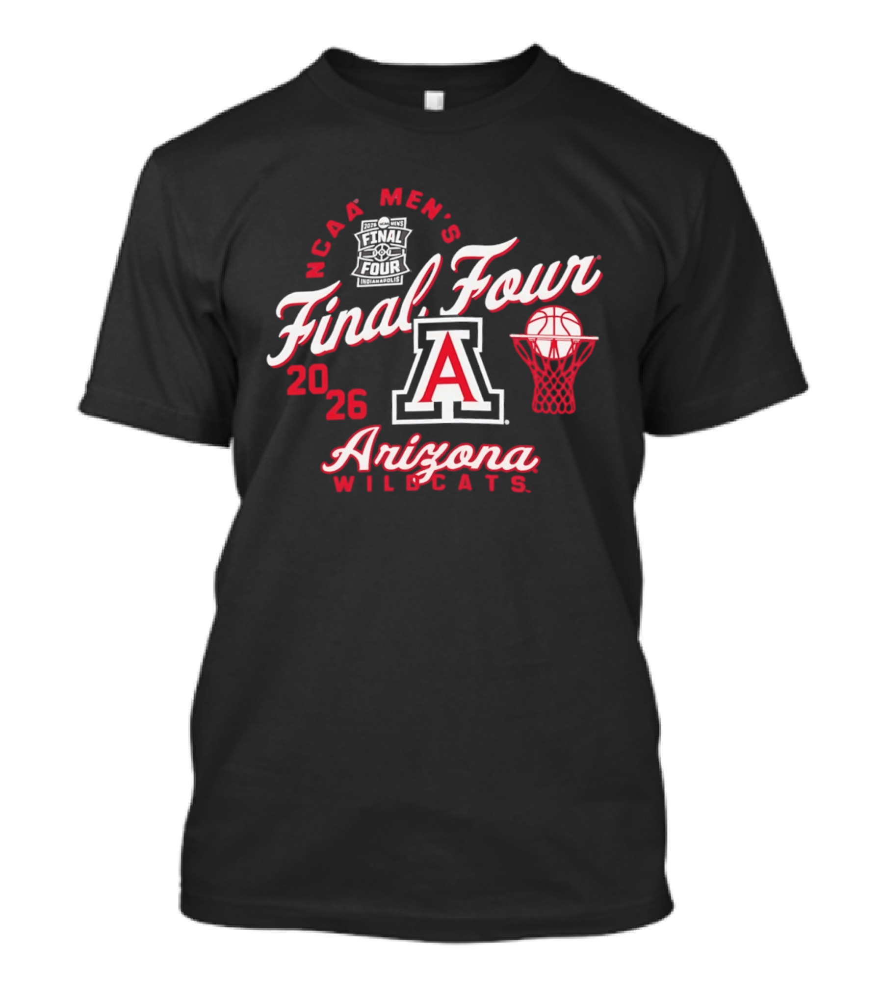 2026 NCAA Men's Final Four Arizona Wildcats Basketball A Logo Basketball Hoop T-Shirt