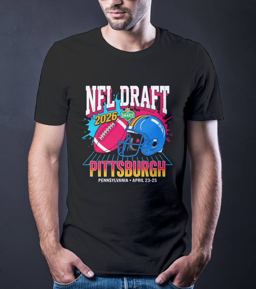 NFL Draft 2026 Pittsburgh Pennsylvania April 23 25 Football Helmet T-Shirt