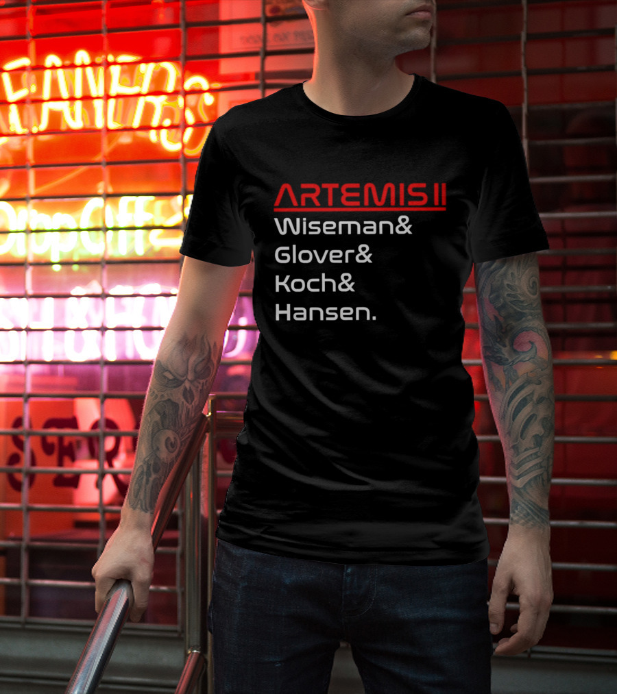 Artemis II Wiseman Glover Koch Hansen Crew Names T-Shirt