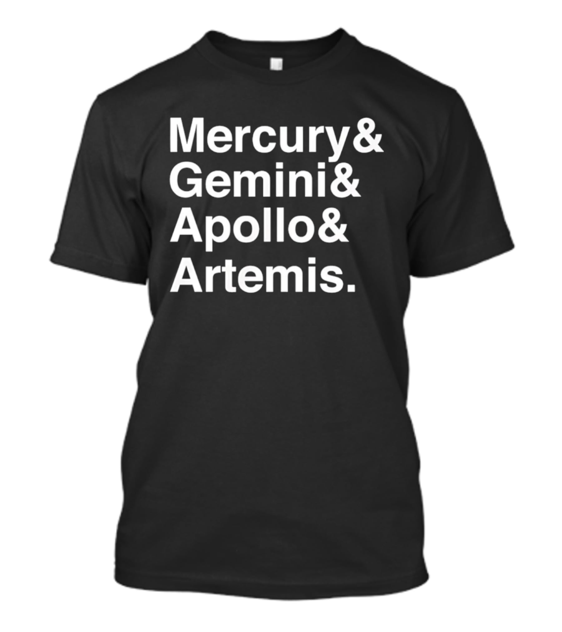 Mercury Gemini Apollo Artemis NASA Moon Missions T-Shirt