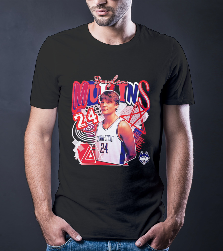 Braylon Mullins Connecticut Basketball 24 NCAA Collage Comfort T-Shirt