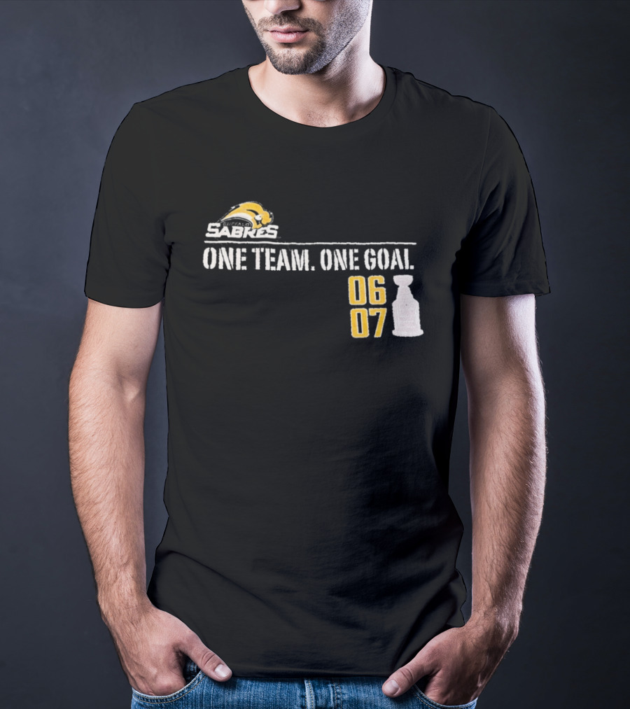 Buffalo Sabres One Team One Goal 06 07 Stanley Cup T-Shirt