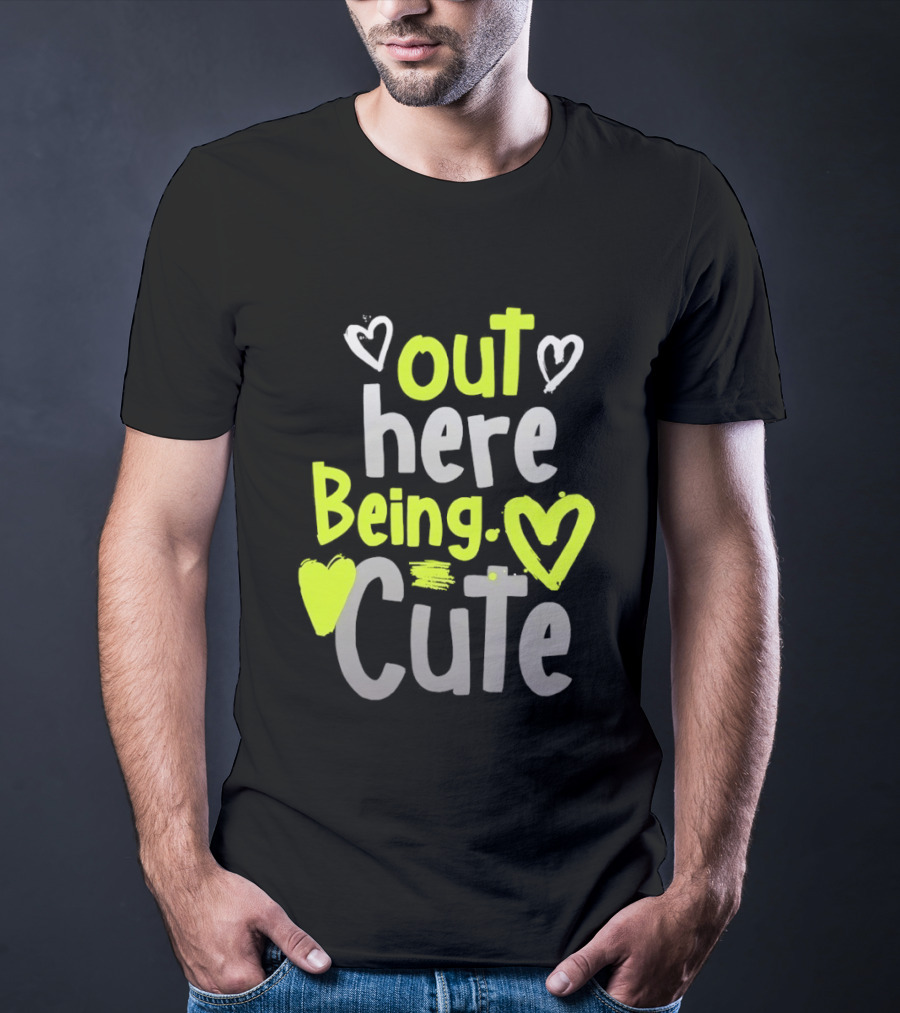 Out Here Being Cute With Heart And Love Illustrations T-Shirt
