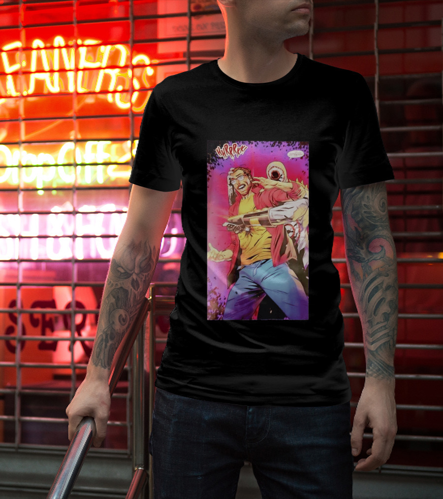 Hirrrkk Paul Rabin Spider Man Marvel Comic Action Panel T-Shirt