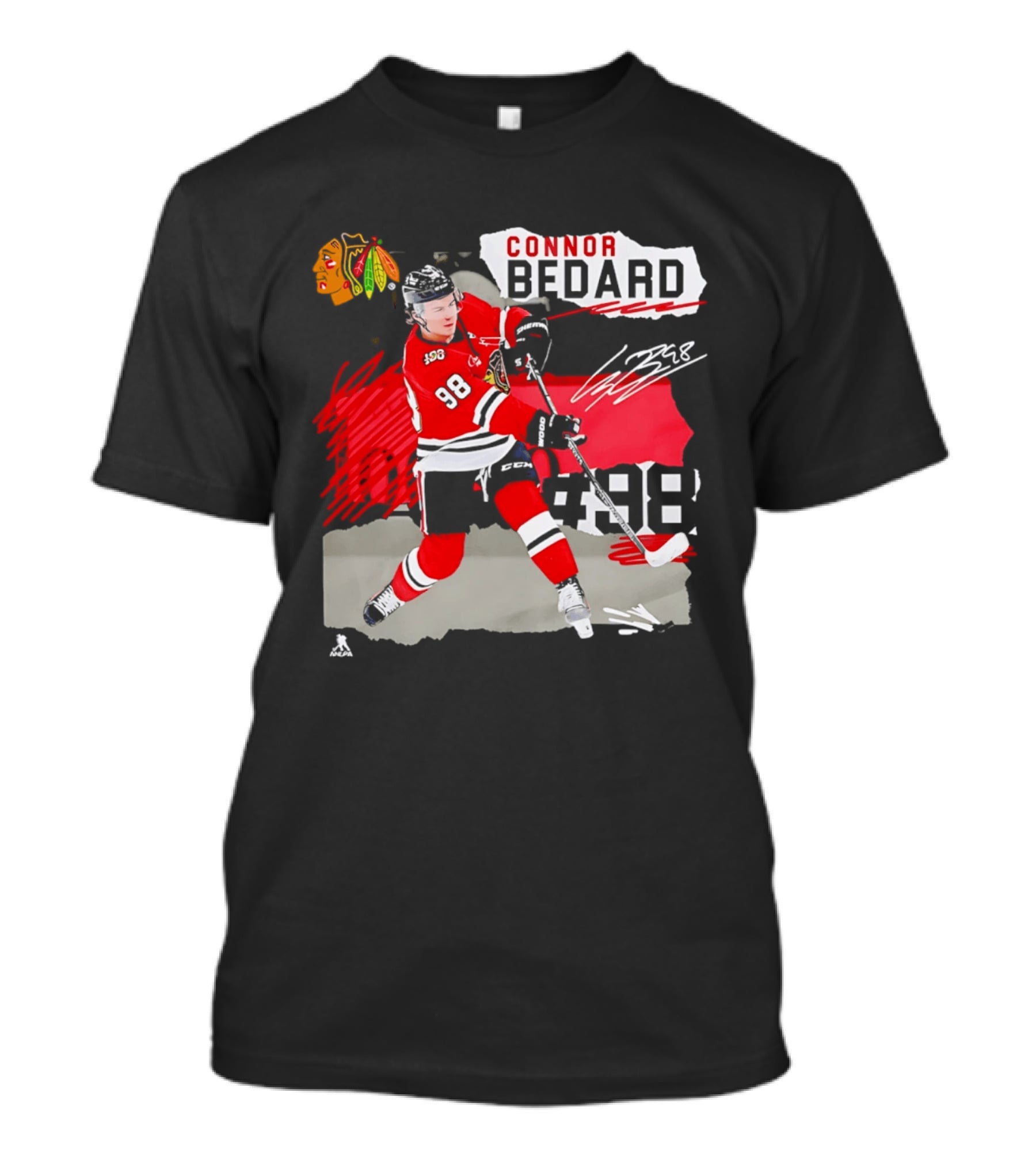 Chicago Blackhawks Connor Bedard 98 Fresh Ice Hockey Dynamic T-Shirt