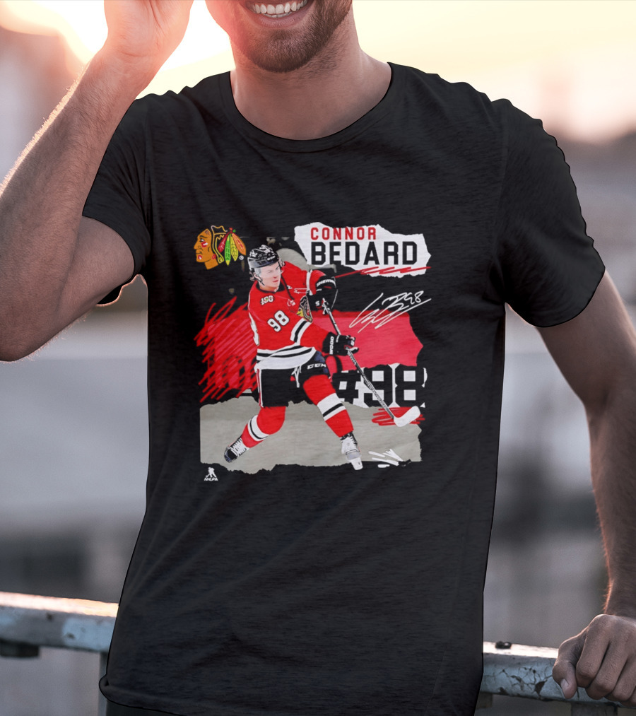 Chicago Blackhawks Connor Bedard 98 Fresh Ice Hockey Dynamic T-Shirt