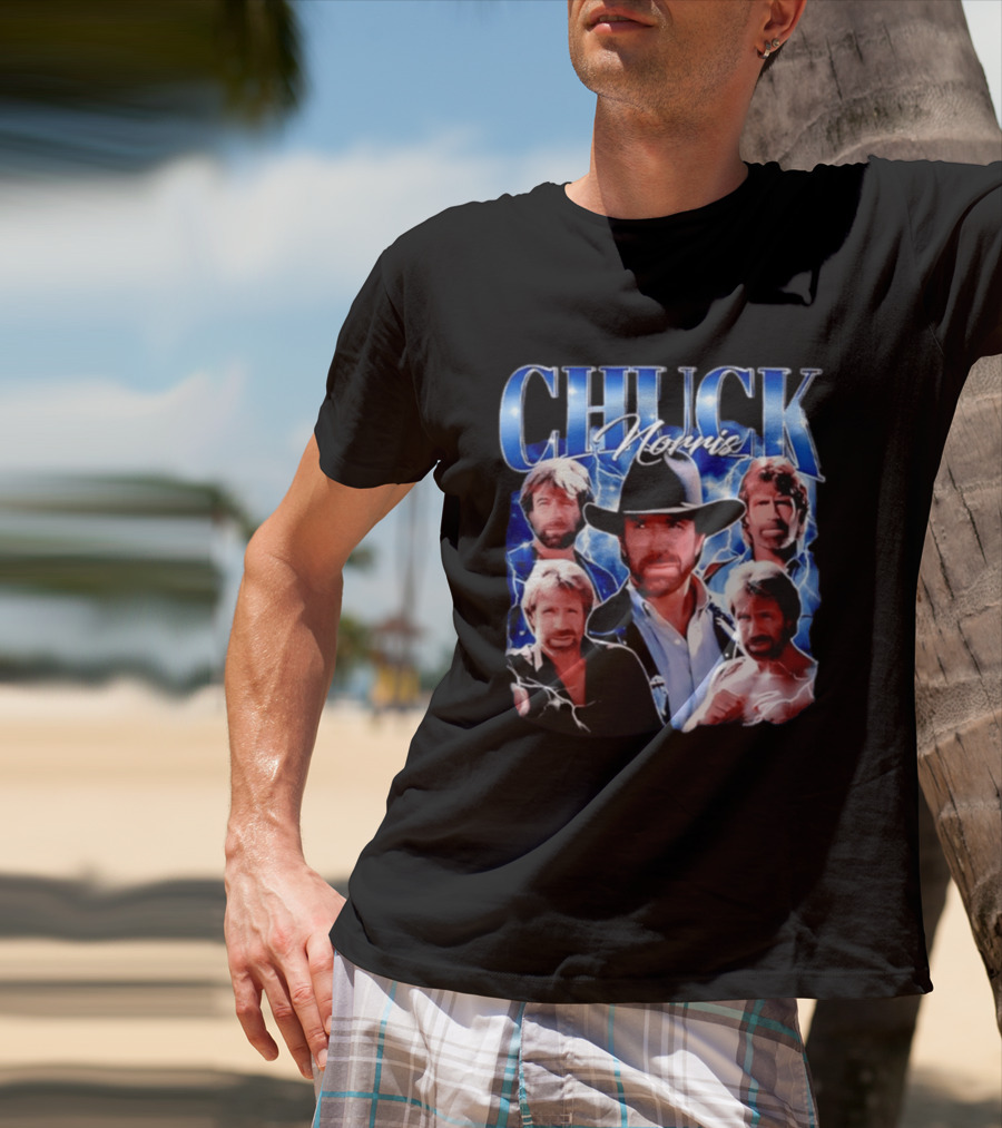 Chuck Norris 1940 2026 Collage Of Iconic Action Hero T-Shirt