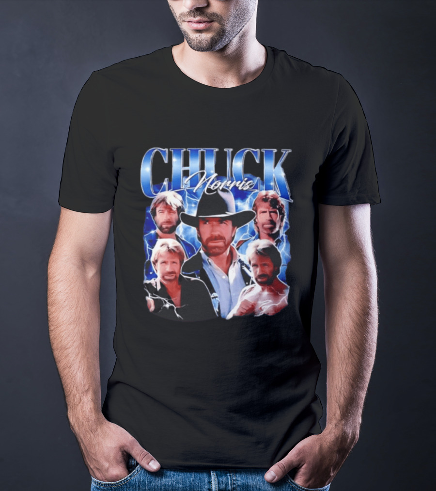 Chuck Norris 1940 2026 Collage Of Iconic Action Hero T-Shirt