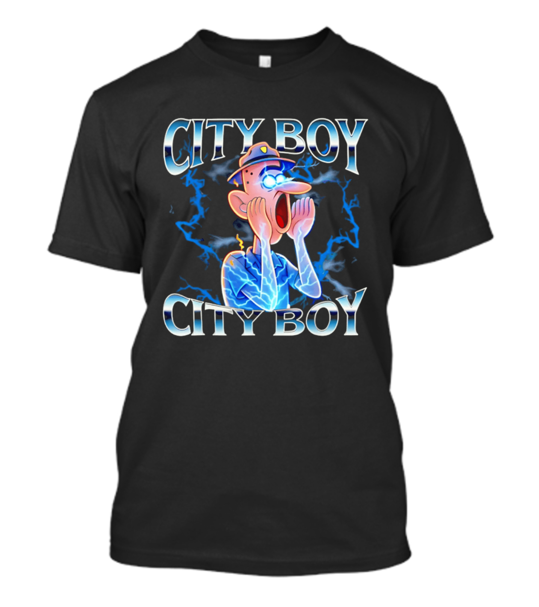 City Boy Brainrot Meme Reaction Cartoon Loud Expression T-Shirt
