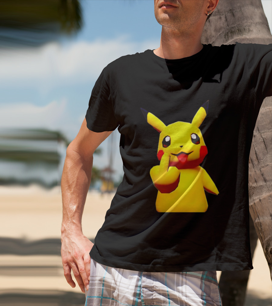 Pikachu Pokémon Middle Finger Gesture T-Shirt