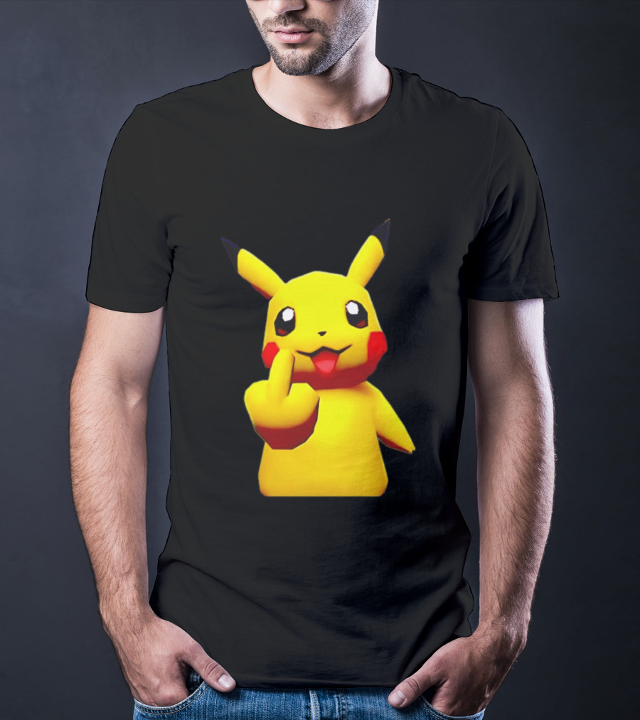 Pikachu Pokémon Middle Finger Gesture T-Shirt