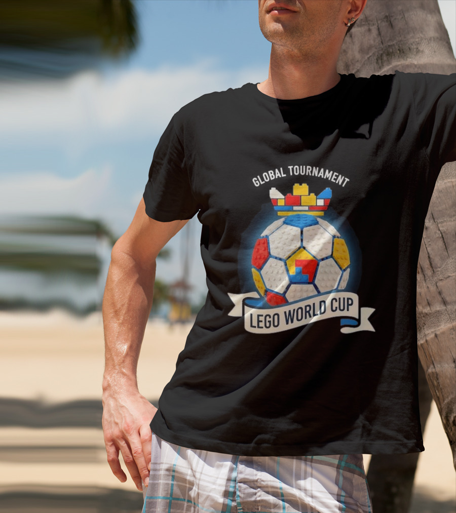 Global Tournament Lego World Cup Soccer Ball Block Crown T-Shirt